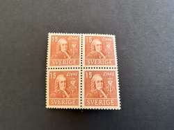 Linné facit 321 C postfriskt 4-block