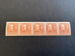 Linné facit 321 A postfriskt 5-strip