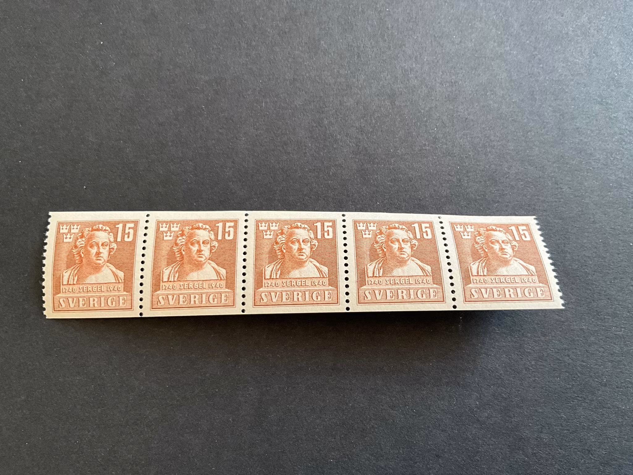 Sergel facit 326 A postfriskt 5-strip