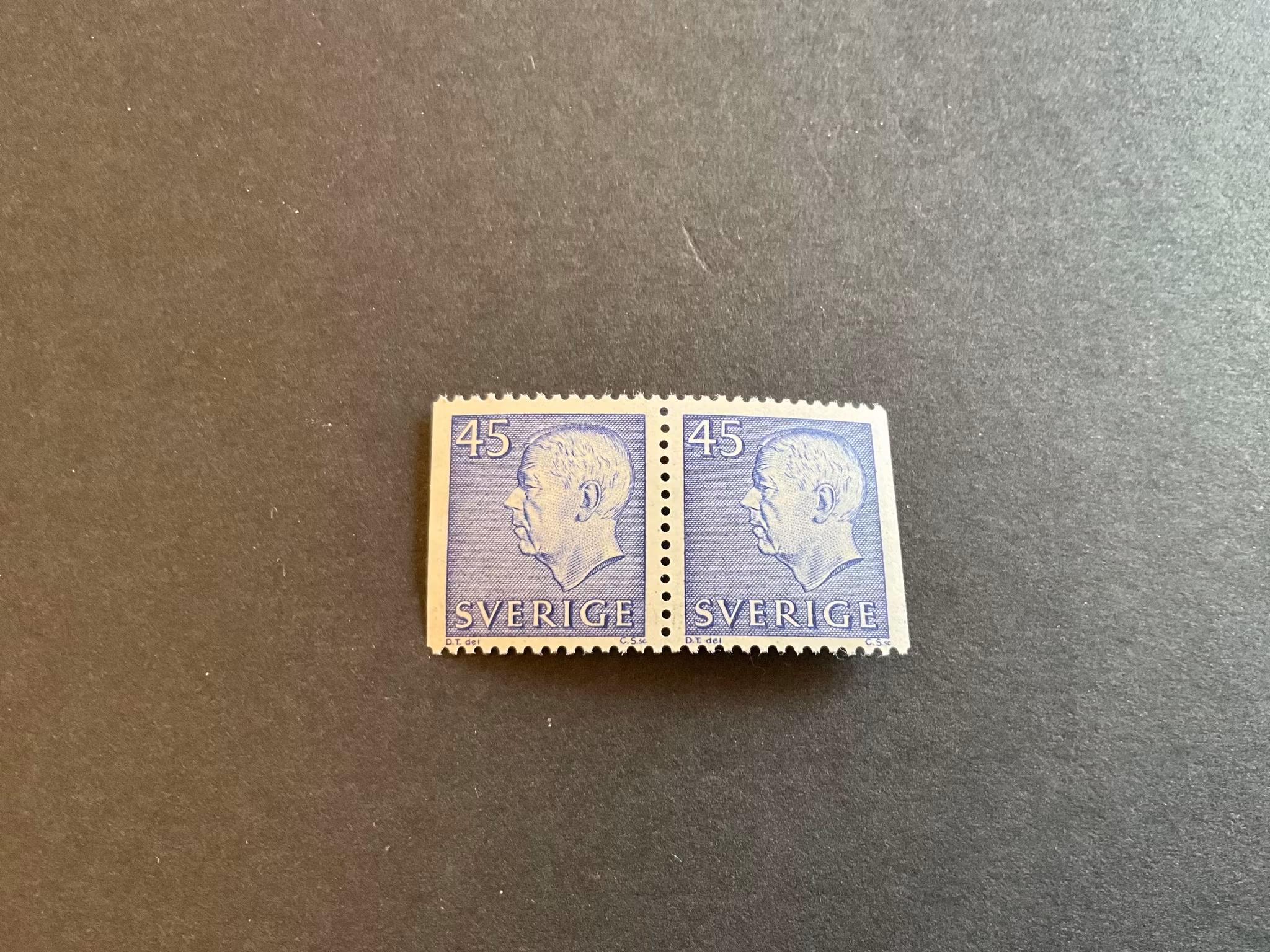 Gustaf VI Adolf typ III facit 430 BB postfriskt par