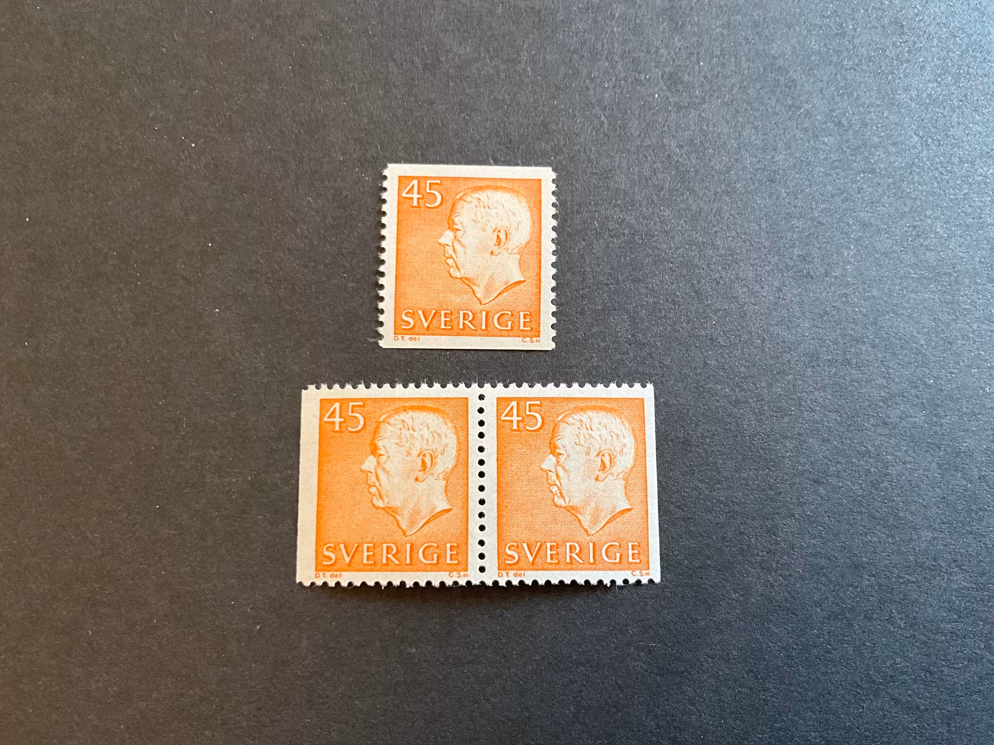 Gustaf VI Adolf typ III facit 429 A och BB postfriska märken