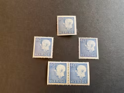 Gustaf VI Adolf typ III facit 428 A, B1,B2 och BB postfrisk serie