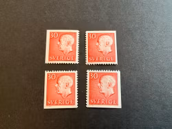 Gustaf VI Adolf typ III facit 423 D1-D4 postfriska märken