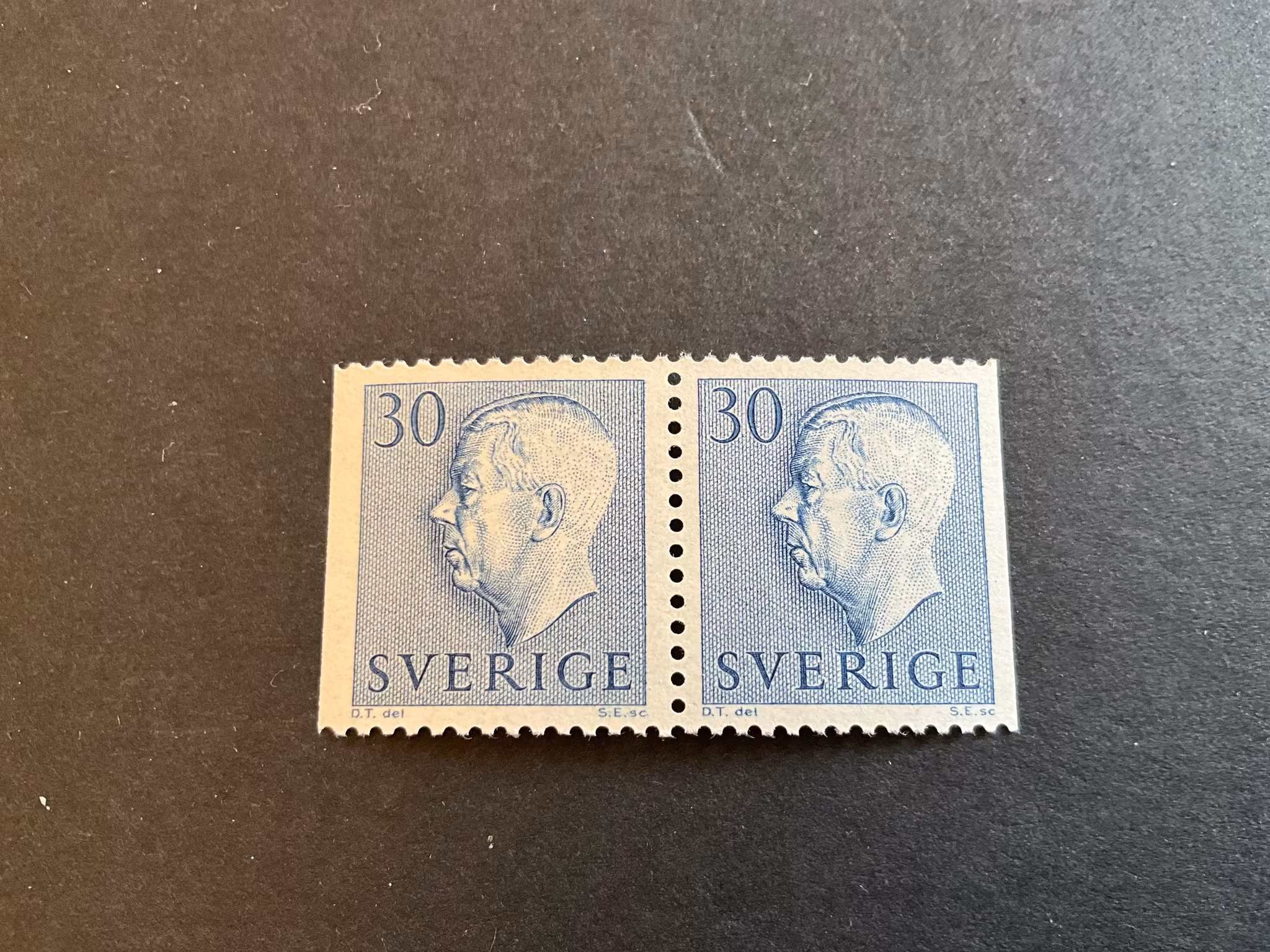 Gustaf VI Adolf typ II facit 416 BB postfriskt par