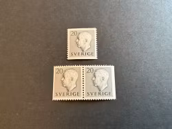 Gustaf VI Adolf typ I facit 403 A och BB postfriska märken