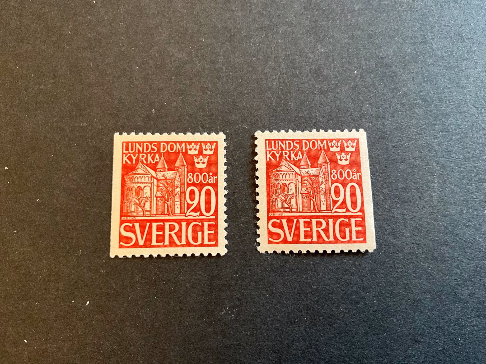 Lunds domkyrka facit 366 B1 och B2 postfriska märken.