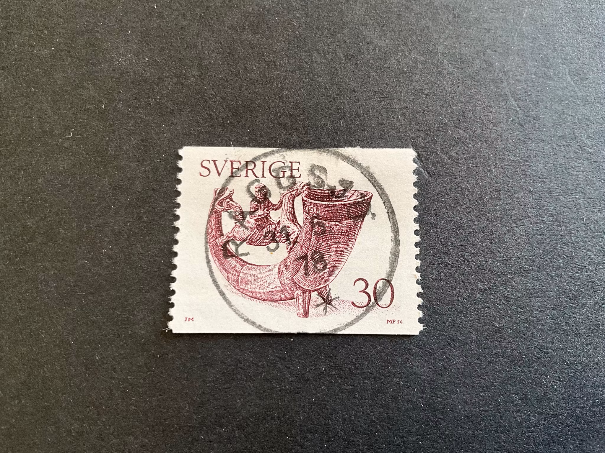 Dryckeshorn facit 973 praktstämplat RAGGSJÖ, sista dag