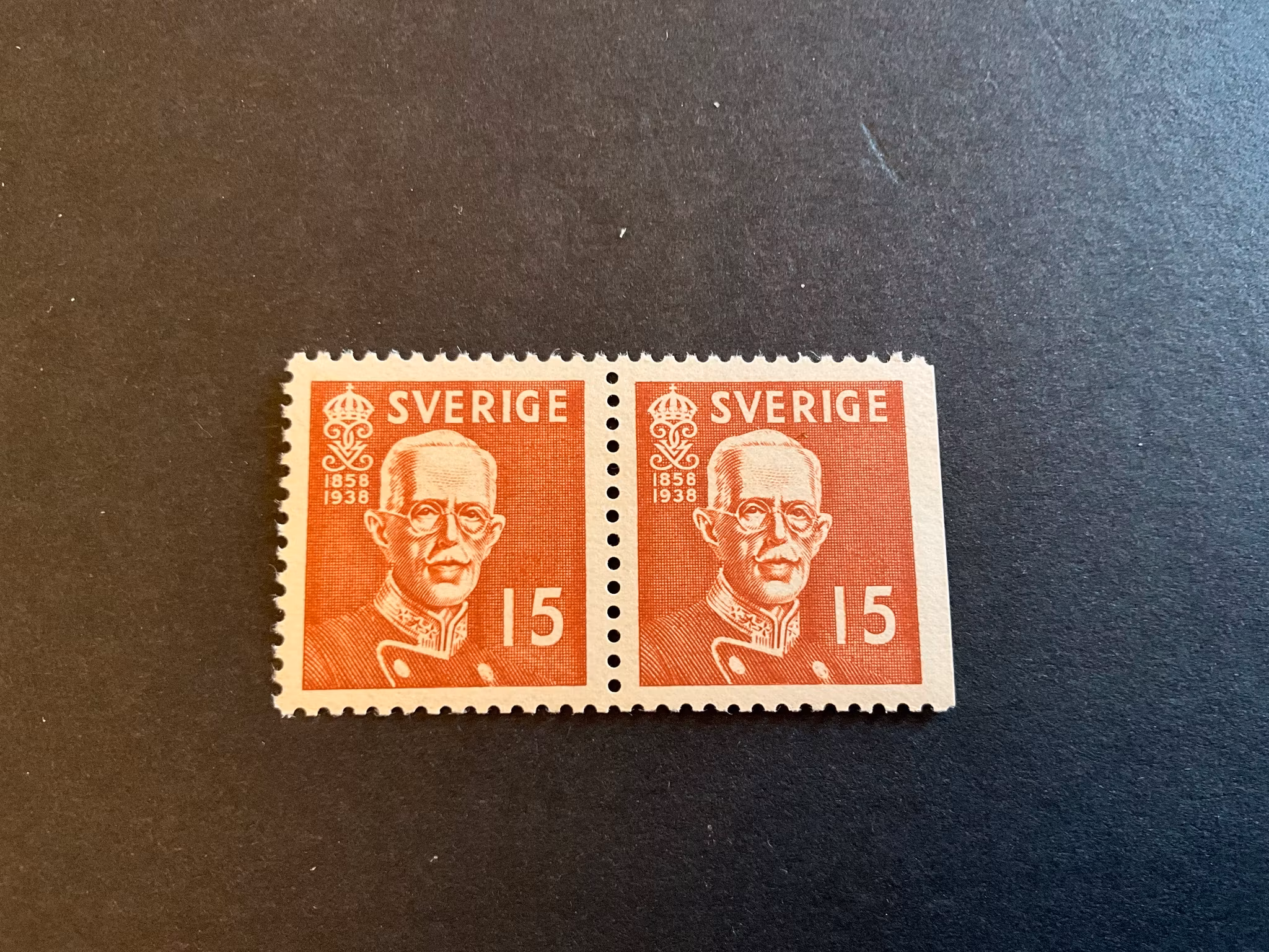 Gustaf V 80 pr facit 267 CB postfriskt par