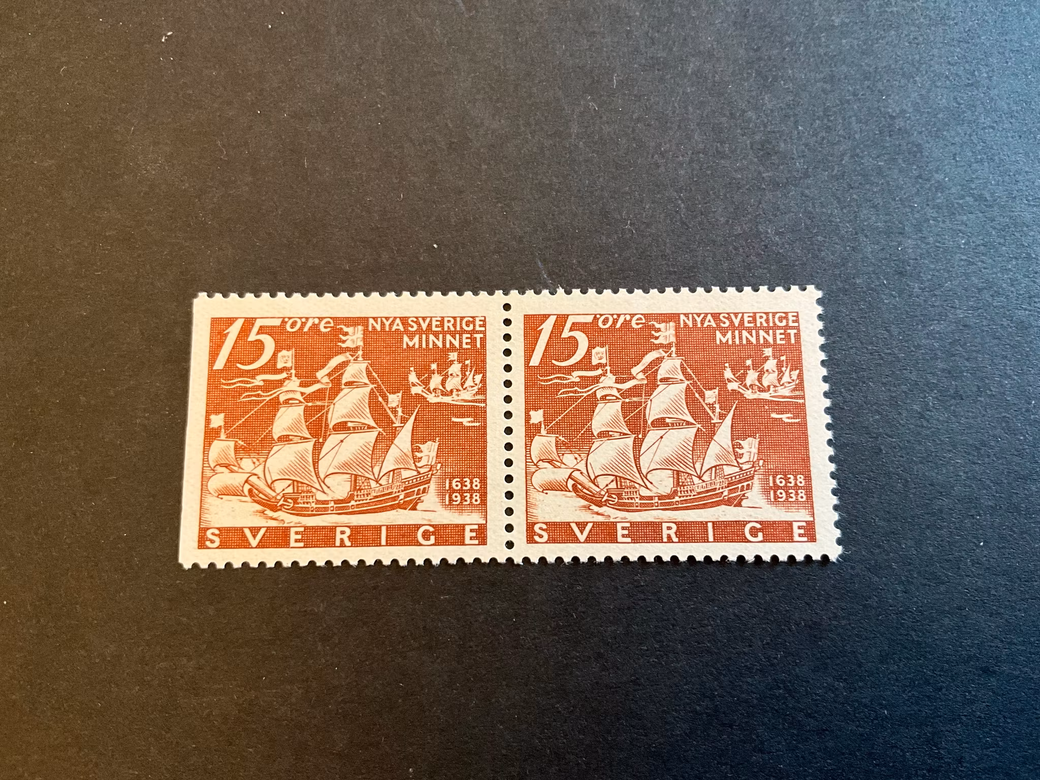 Nya Sverigeminnet facit 262 BC postfriskt par