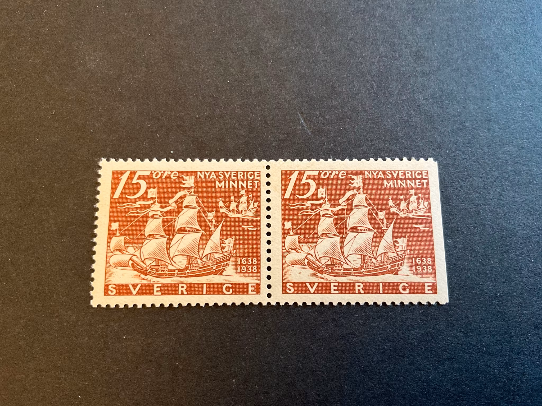 Nya Sverigeminnet facit 262 CB postfriskt par