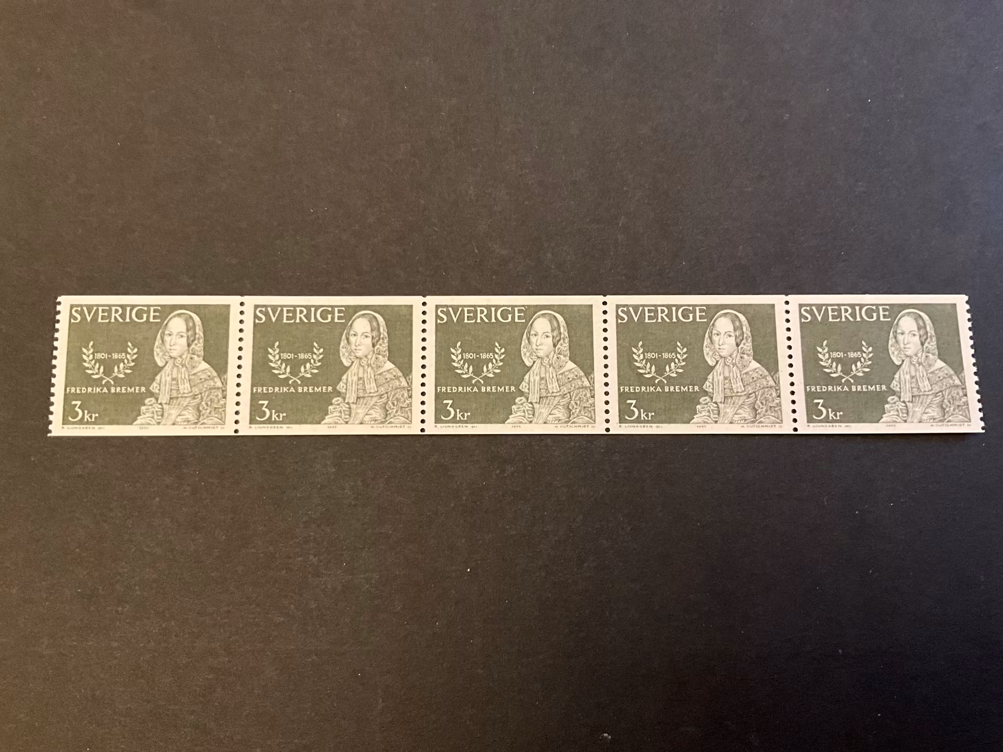 Fredrika Bremer facit 569 postfriskt 5-strip