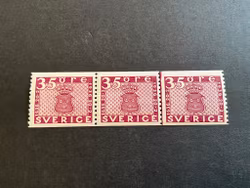 Postverket facit 252 postfriskt 3-strip, 3:e märket lödskarvslinje