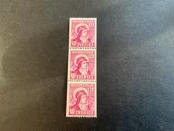 Sancta Birgitta facit 336 postfriskt 3-strip