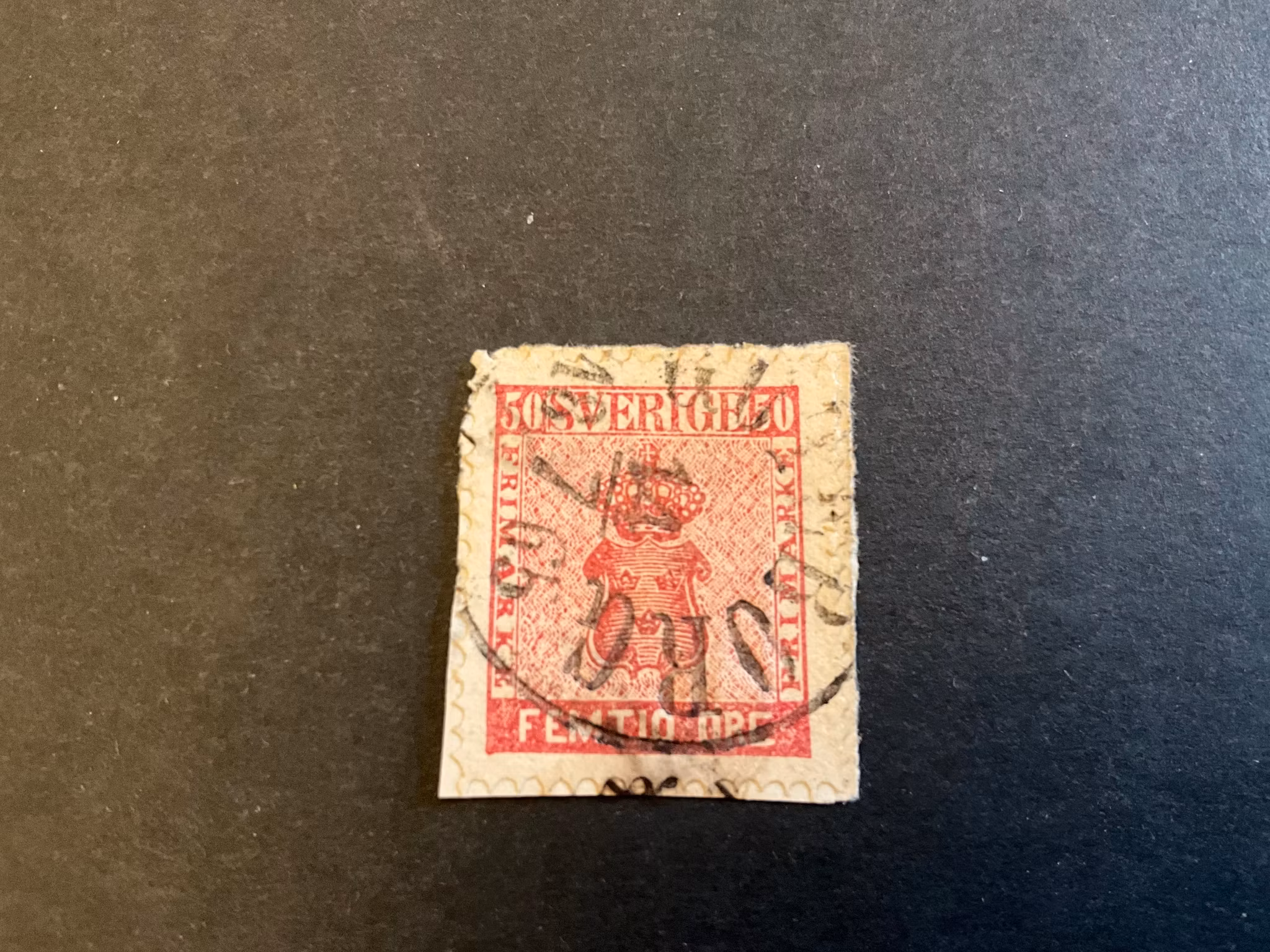 Vapentyp öre facit 12 stämplat märke på klipp