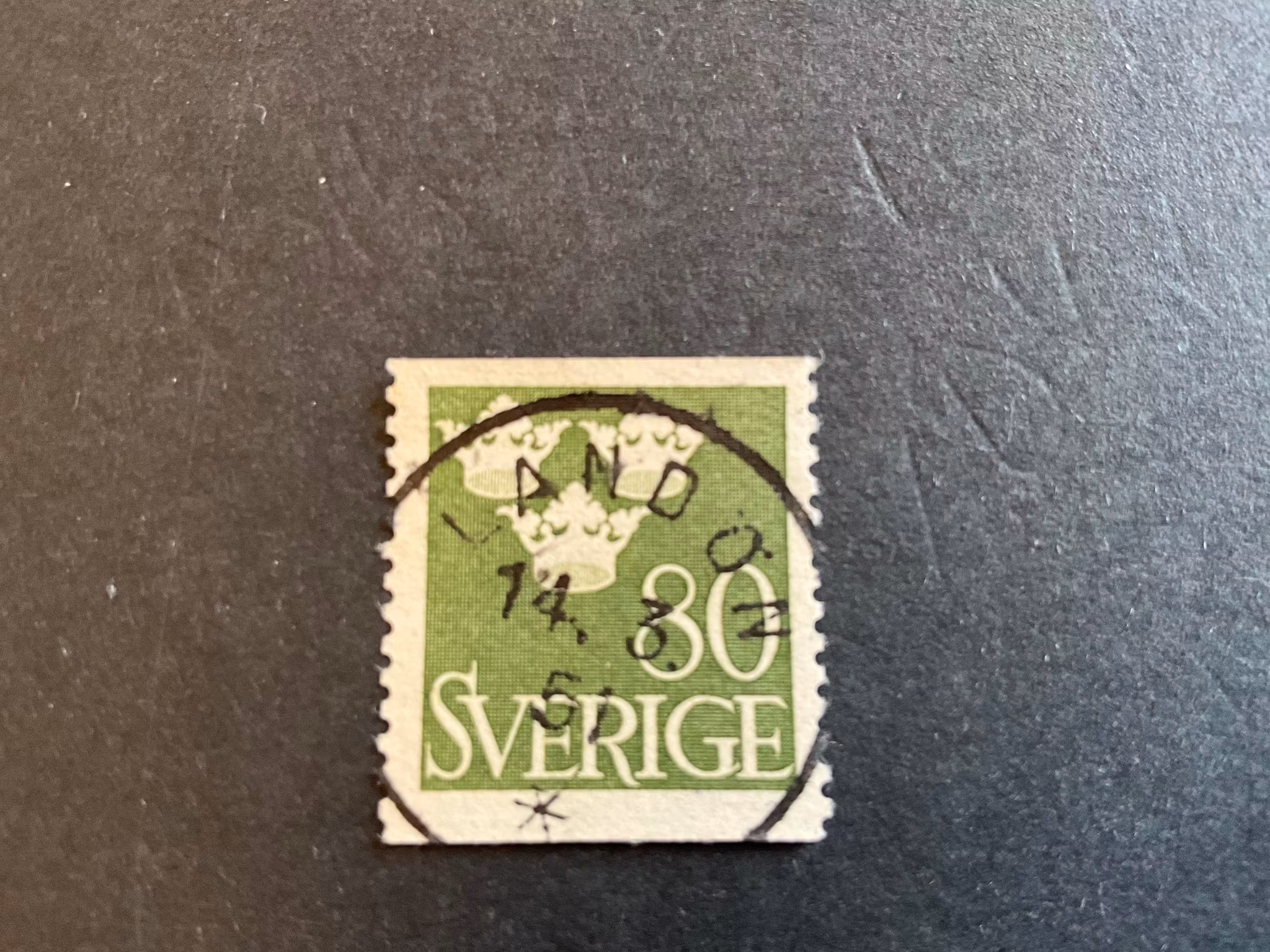 Tre kronor facit 290 praktstämplat LANDÖN