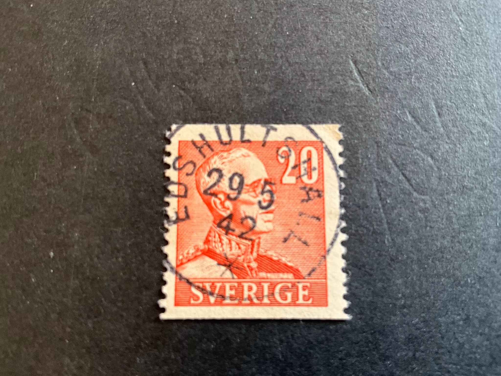 Gustaf V facit 276 A praktstämplat EDSHULTSHALL