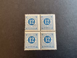 Ringtyp T 13 facit 32 postfriskt 4-block med brott i ramen på nedre vänster märke