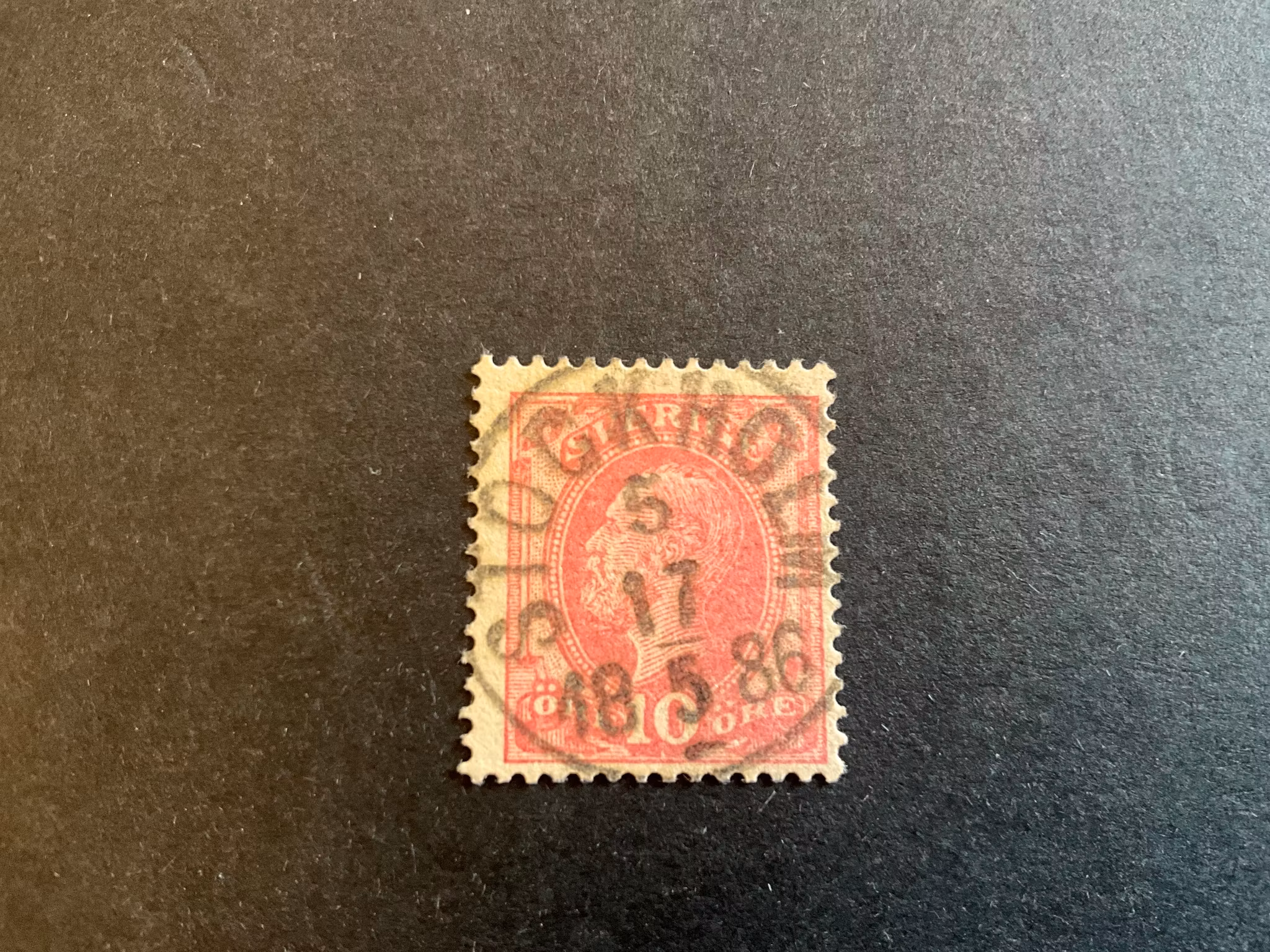 Oscar II facit 39 lyxstämplat STOCKHOLM 5