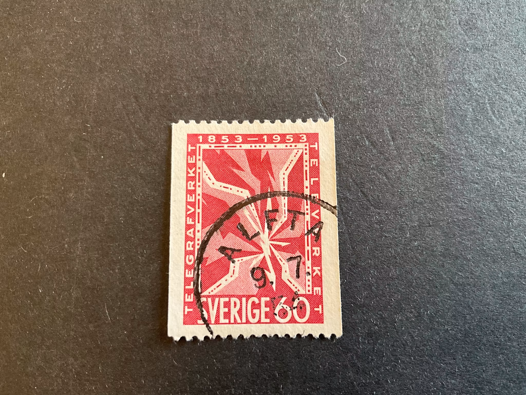 Telegrafverket 100 år facit 453 stämplat märke