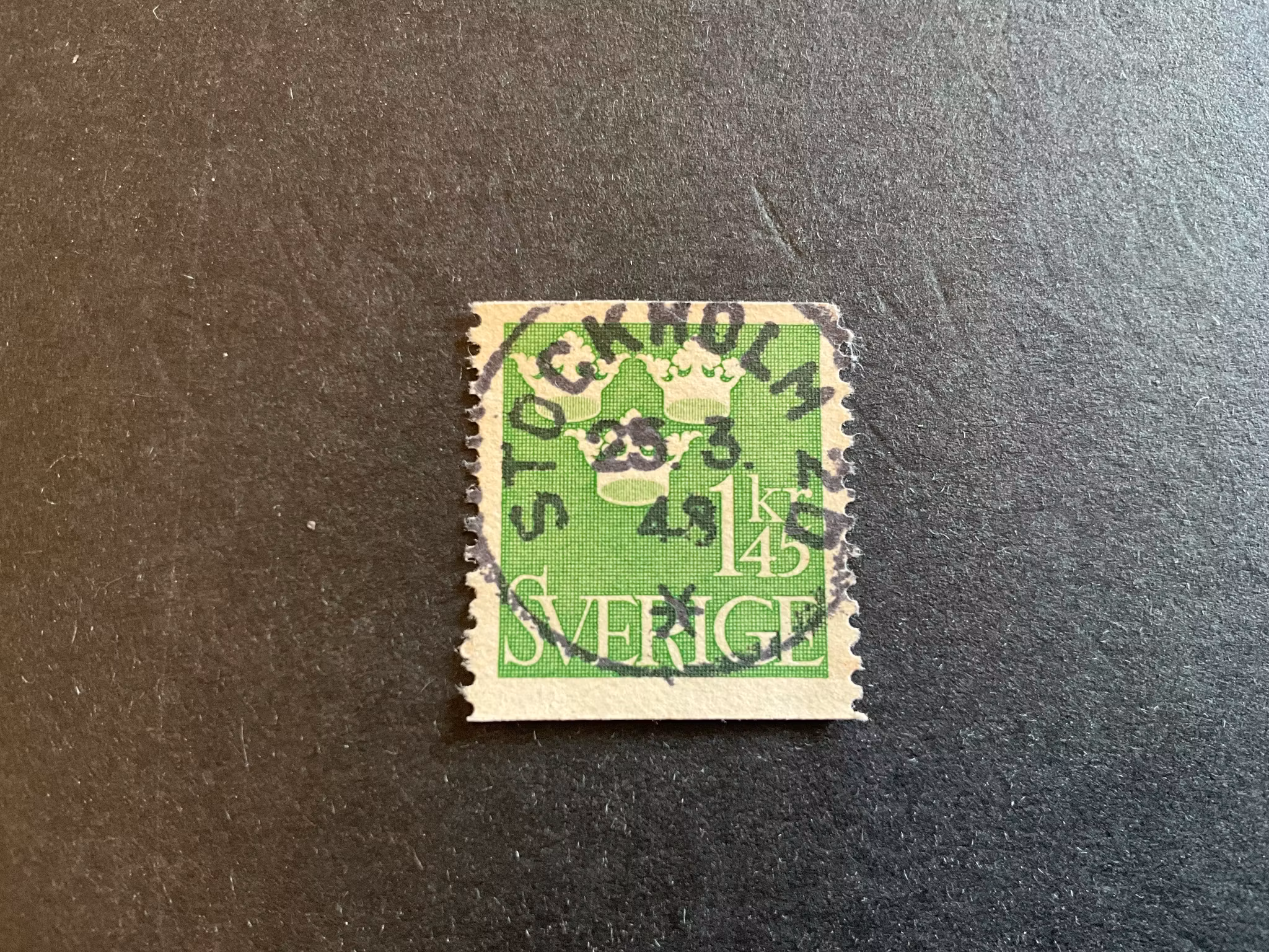 Tre kronor facit 301 praktstämplat STOCKHOLM 20