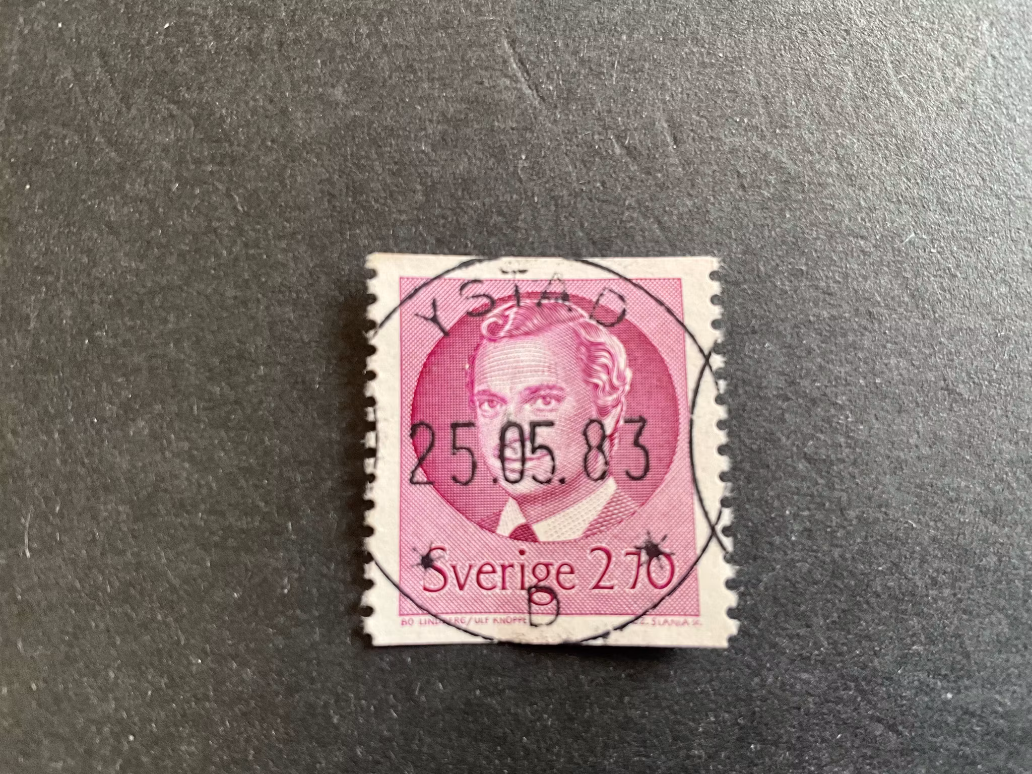Carl XVI Gustaf typ II facit 1257 lyxstämplat YSTAD