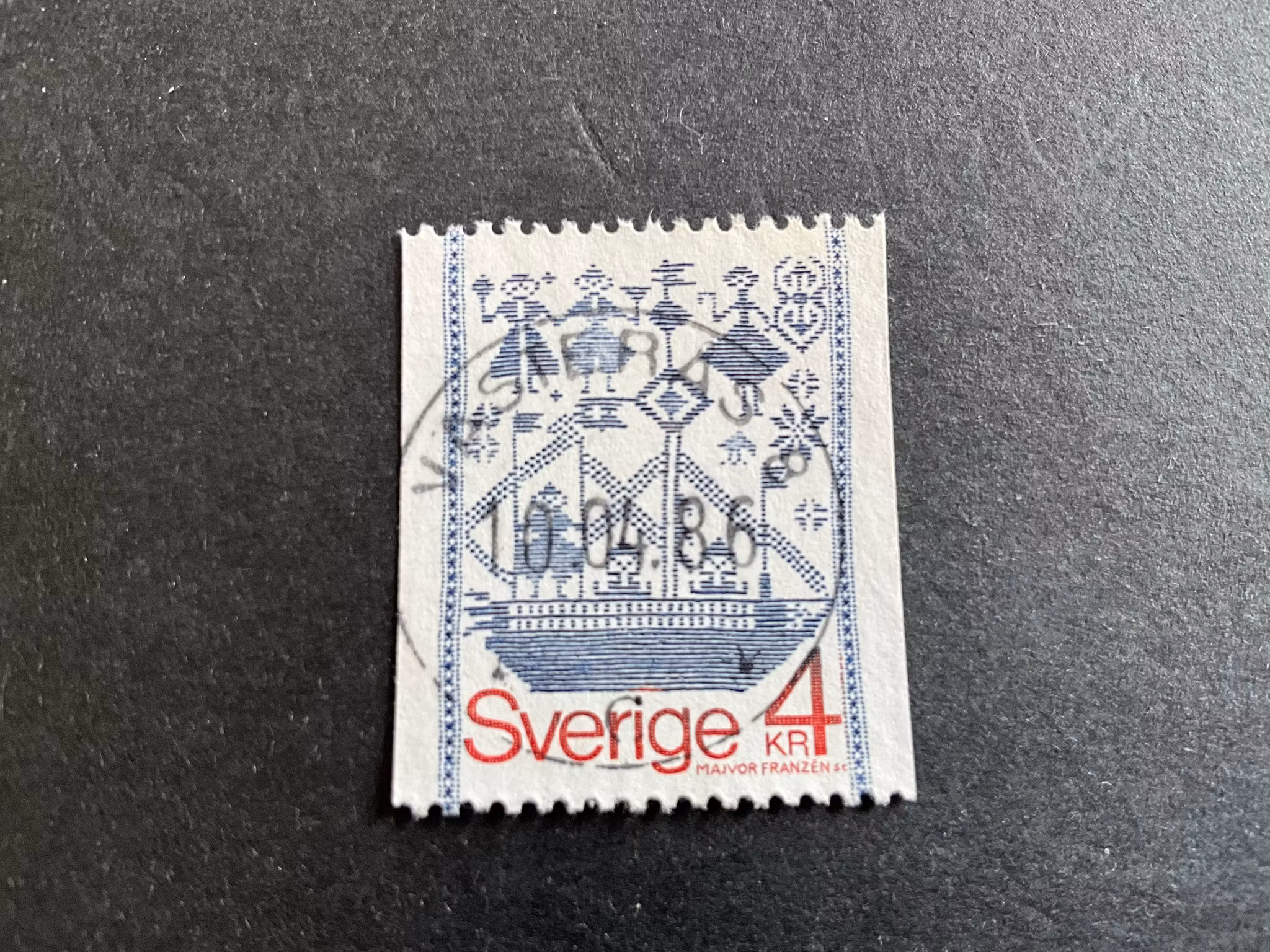 Väggtextil facit 1073 lyxstämplat VÄSTERÅS 8