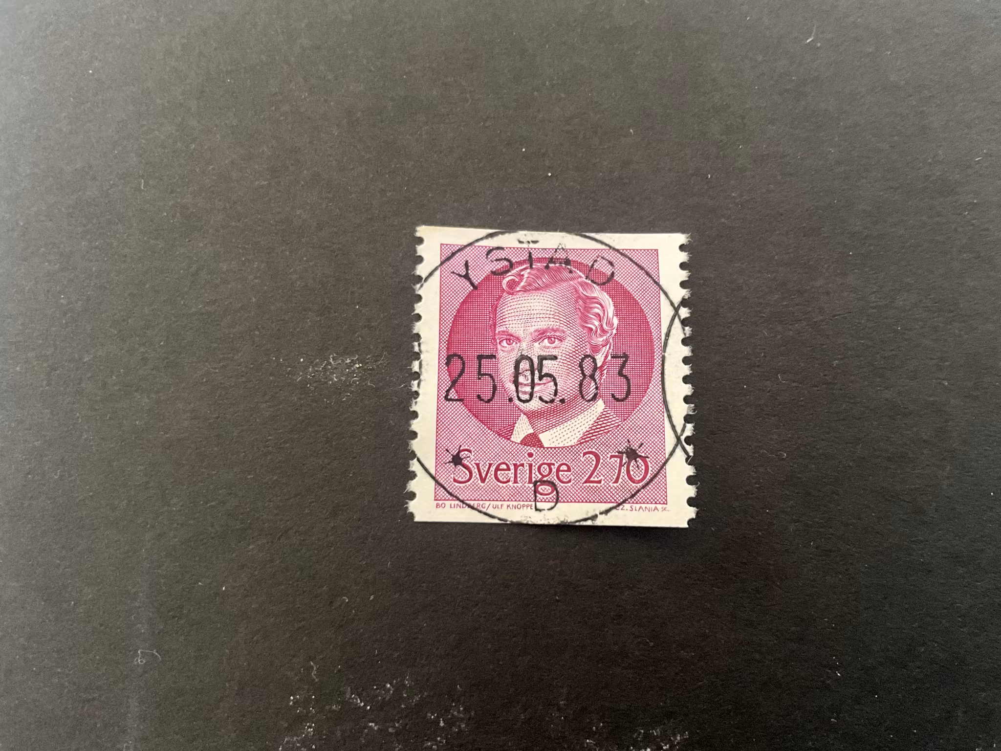 Carl XVI Gustaf typ II facit 1257 lyxstämplat YSTAD