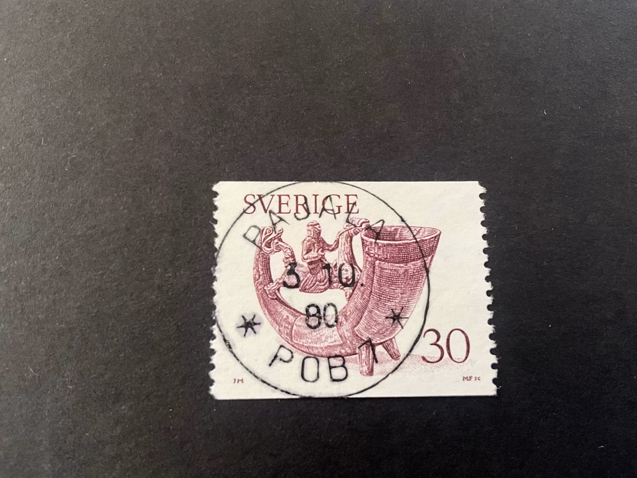 Dryckeshorn facit 973 lyxstämplat PAJALA POB 7, sista dag