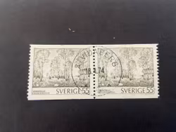 Naturmotiv facit 820 lyxstämplat ÅTVIDABERG på 2+2-sidigt par