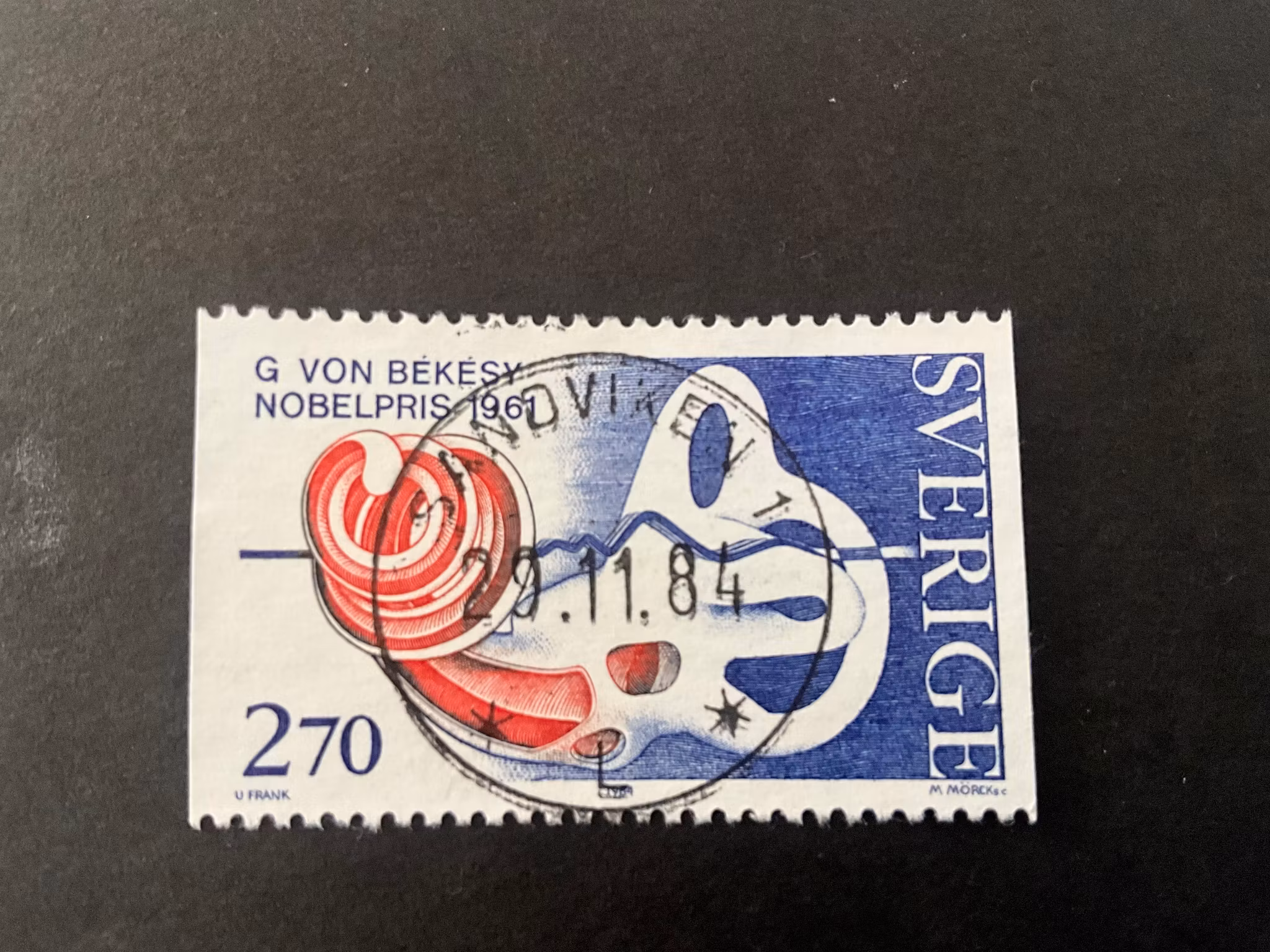 Nobelpris fysiologi eller medicin facit 1328 lyxstämplat SANDVIKEN 1