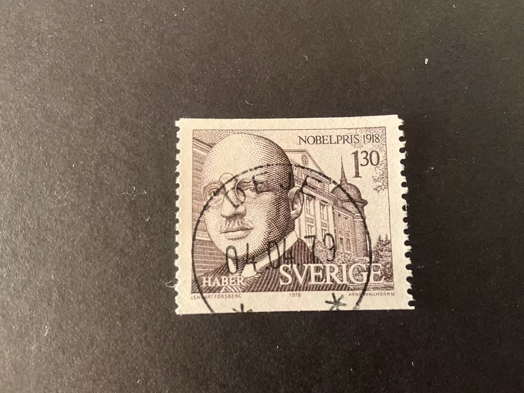Nobelpristagare 1918 facit 1068 praktstämplat DEJE
