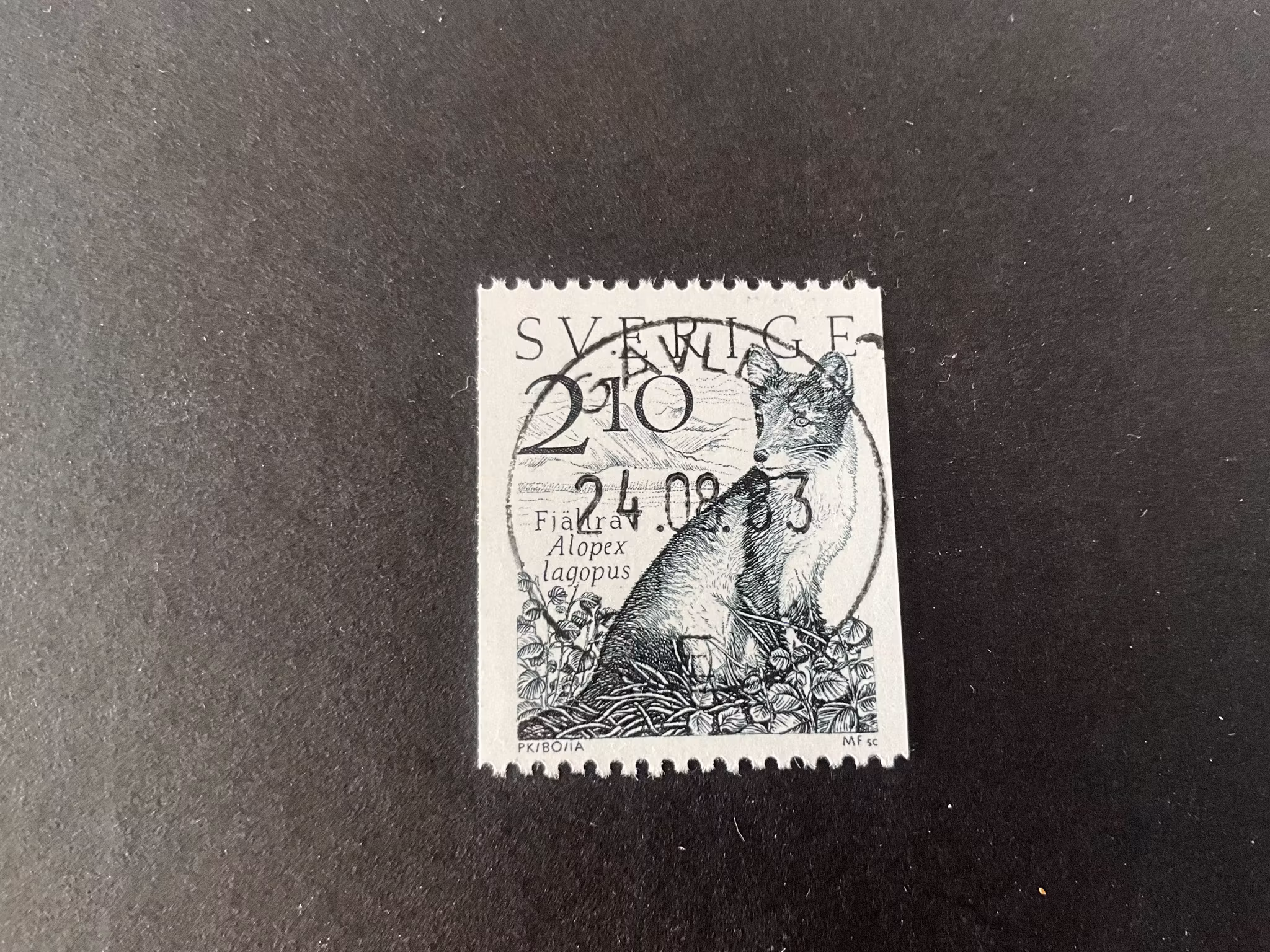 Fjällräv facit 1265 lyxstämplat GÄVLE 6, första dag