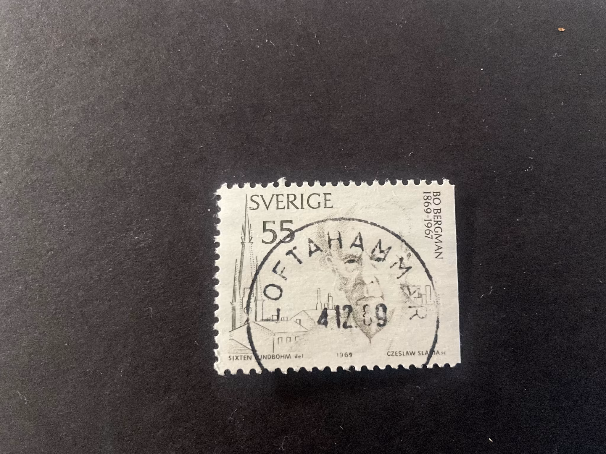 Bo Bergman facit 673 B2 praktstämplat LOFTAHAMMAR