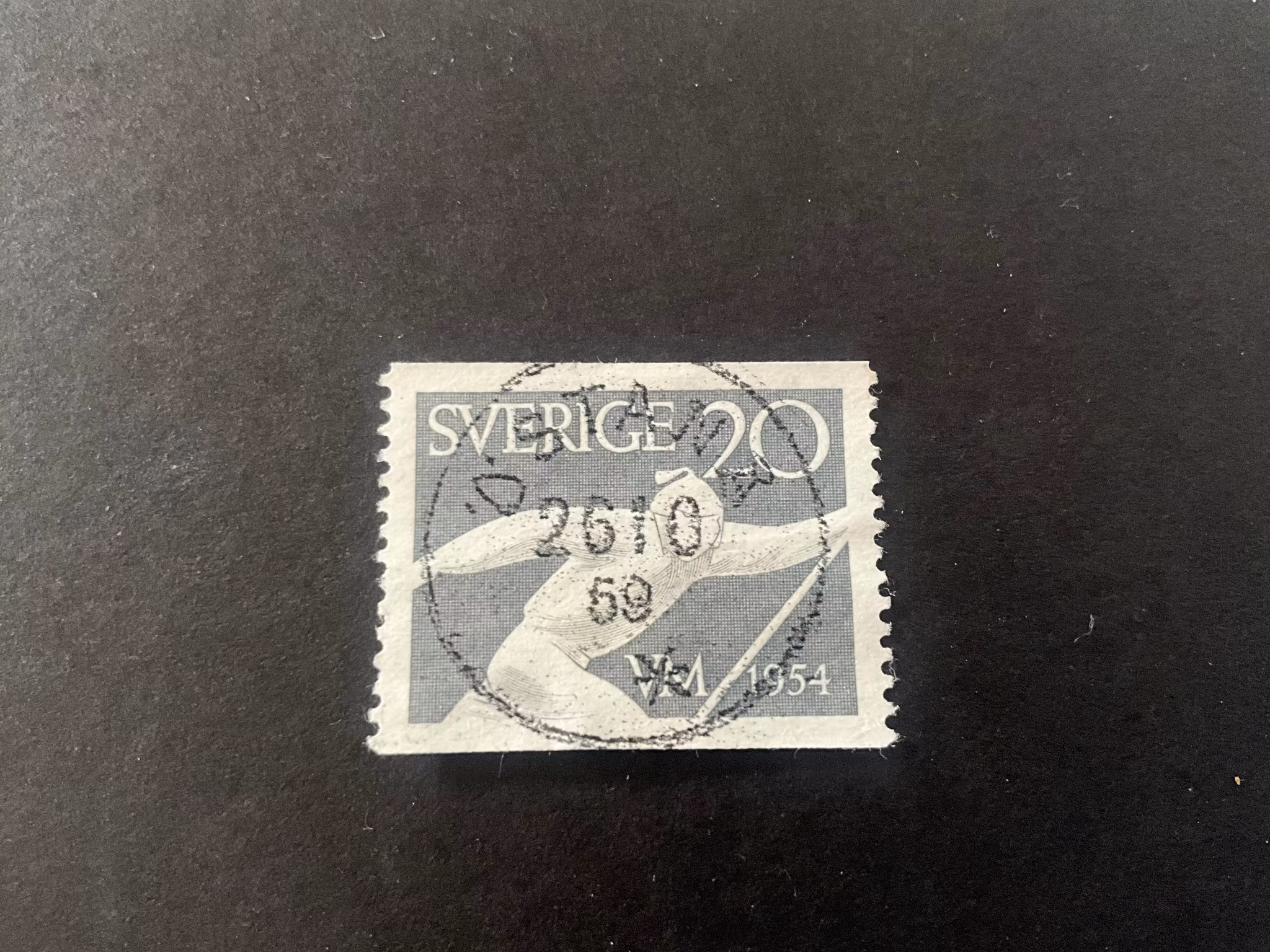 VM på skidor 1954 facit 454 A lyxstämplat ÖSTANÅ