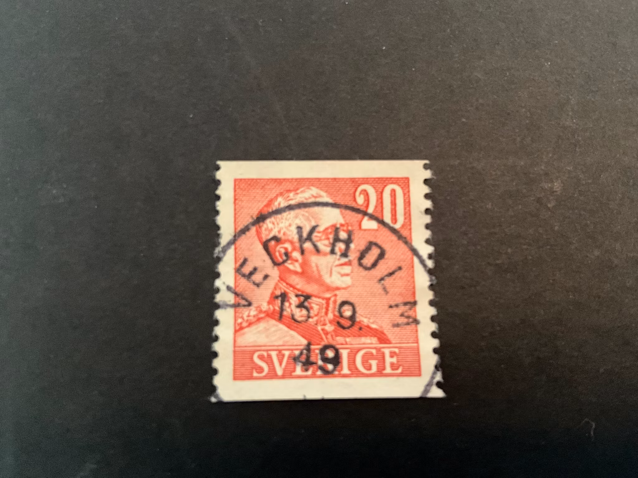 Gustaf V facit 276 A praktstämplat VECKHOLM