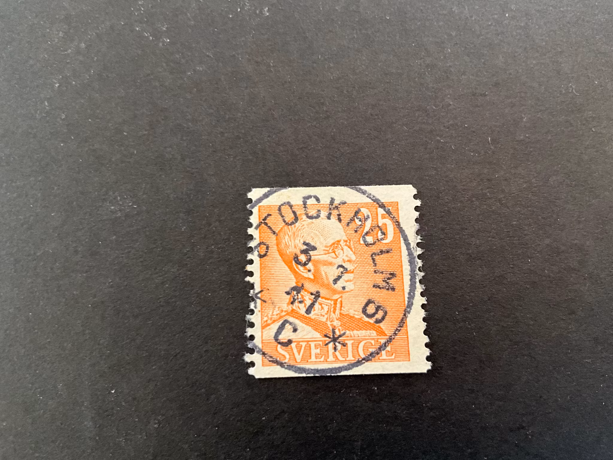 Gustaf V facit 277 praktstämplat STOCKHOLM 6