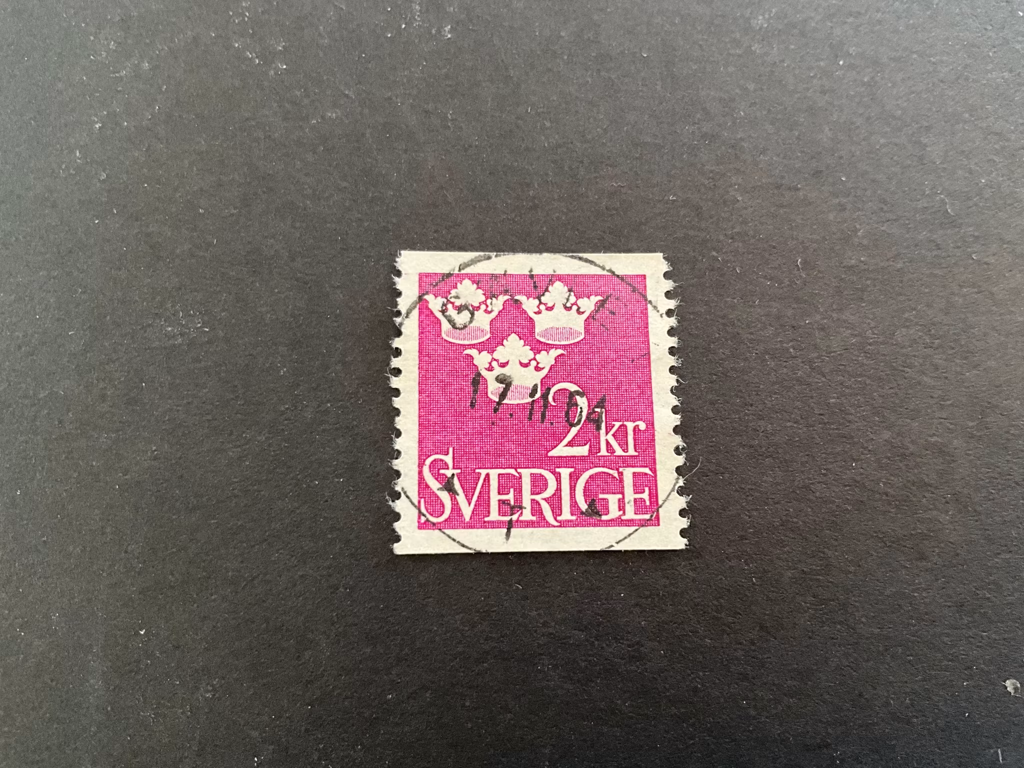 Tre kronor facit 308 praktstämplat GÄVLE 1
