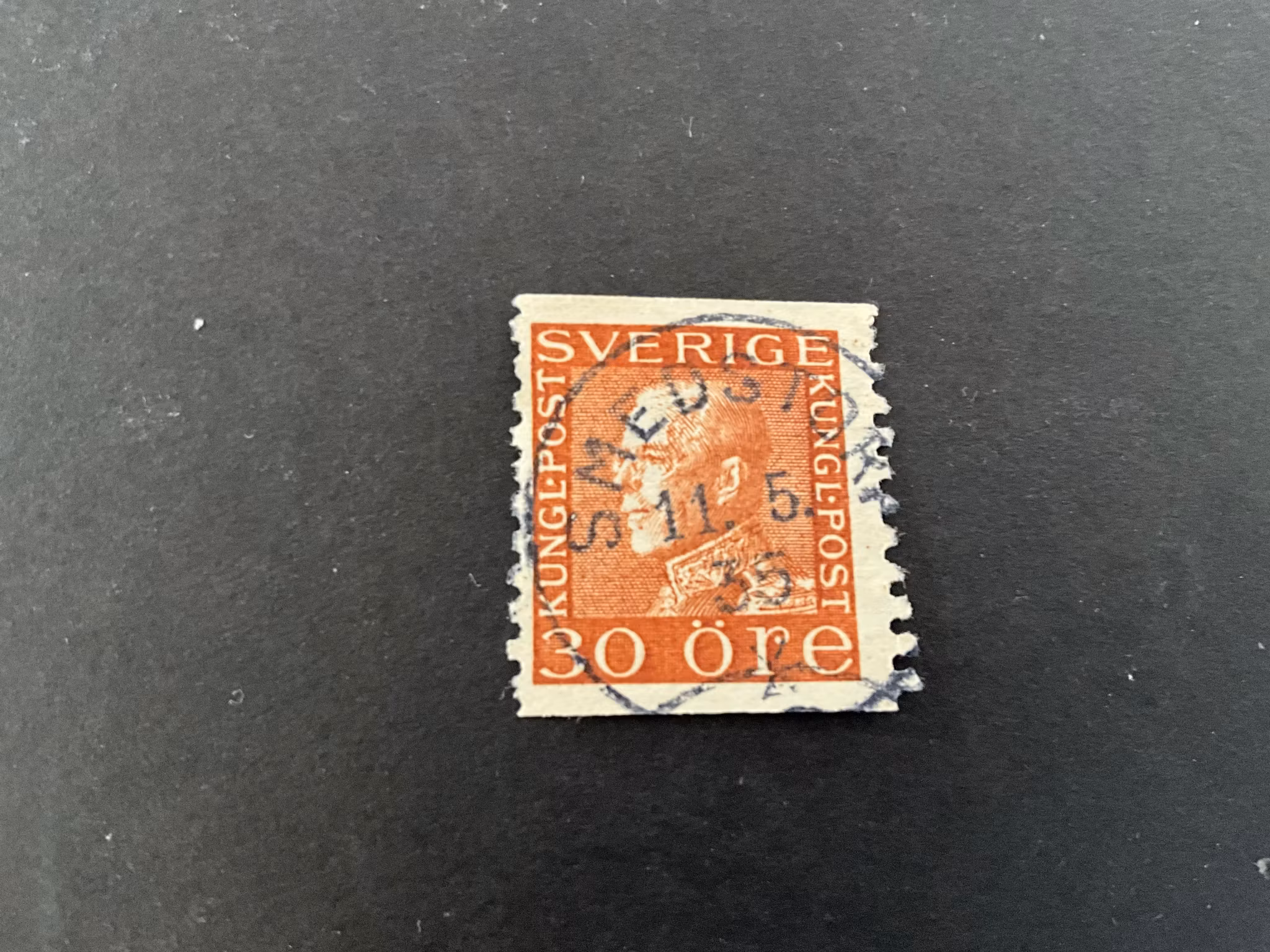 Gustaf V facit 186 praktstämplat SMEDSTORP