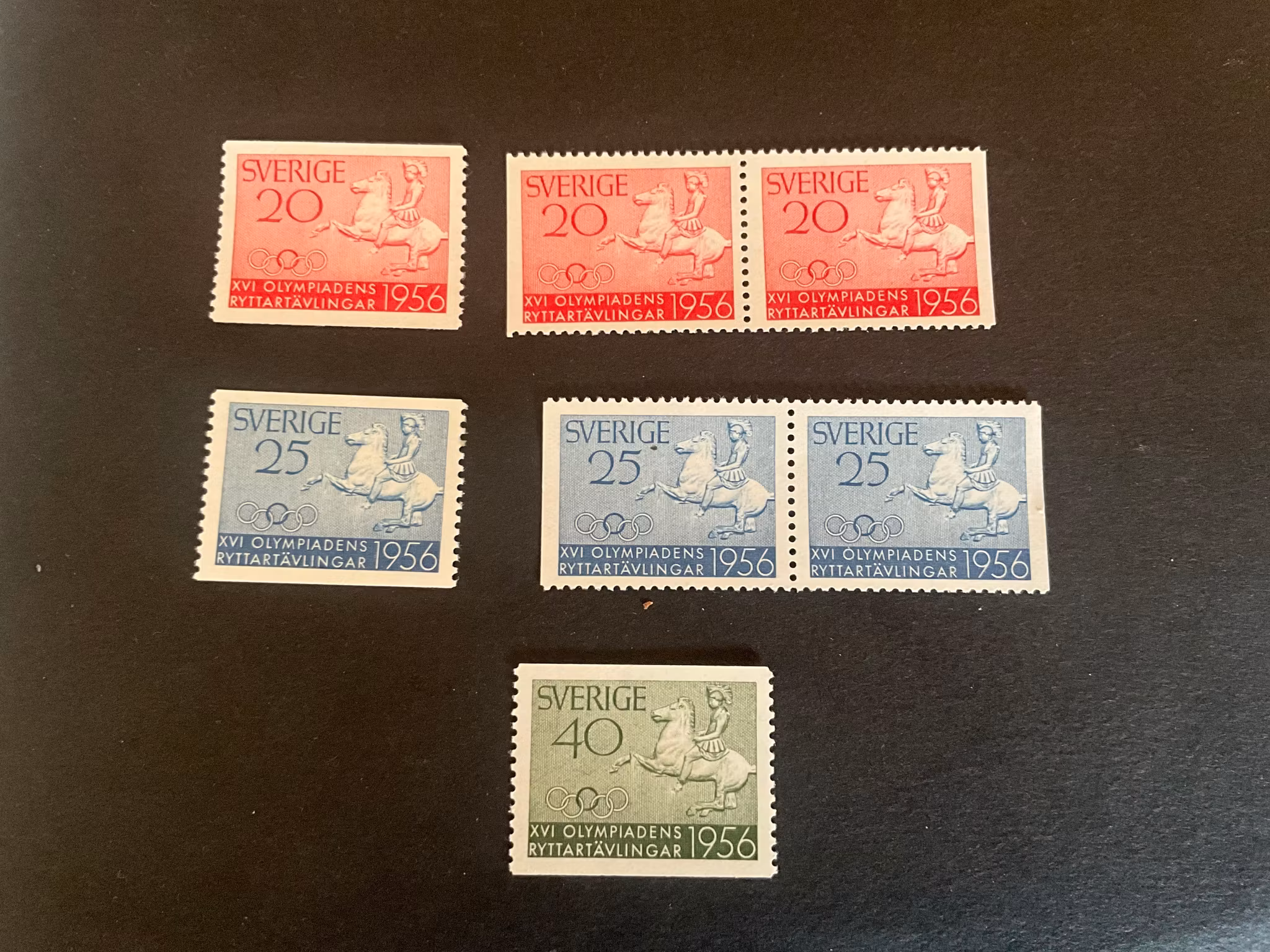 Ryttarolympiaden 1956 facit 478-480 postfrisk serie