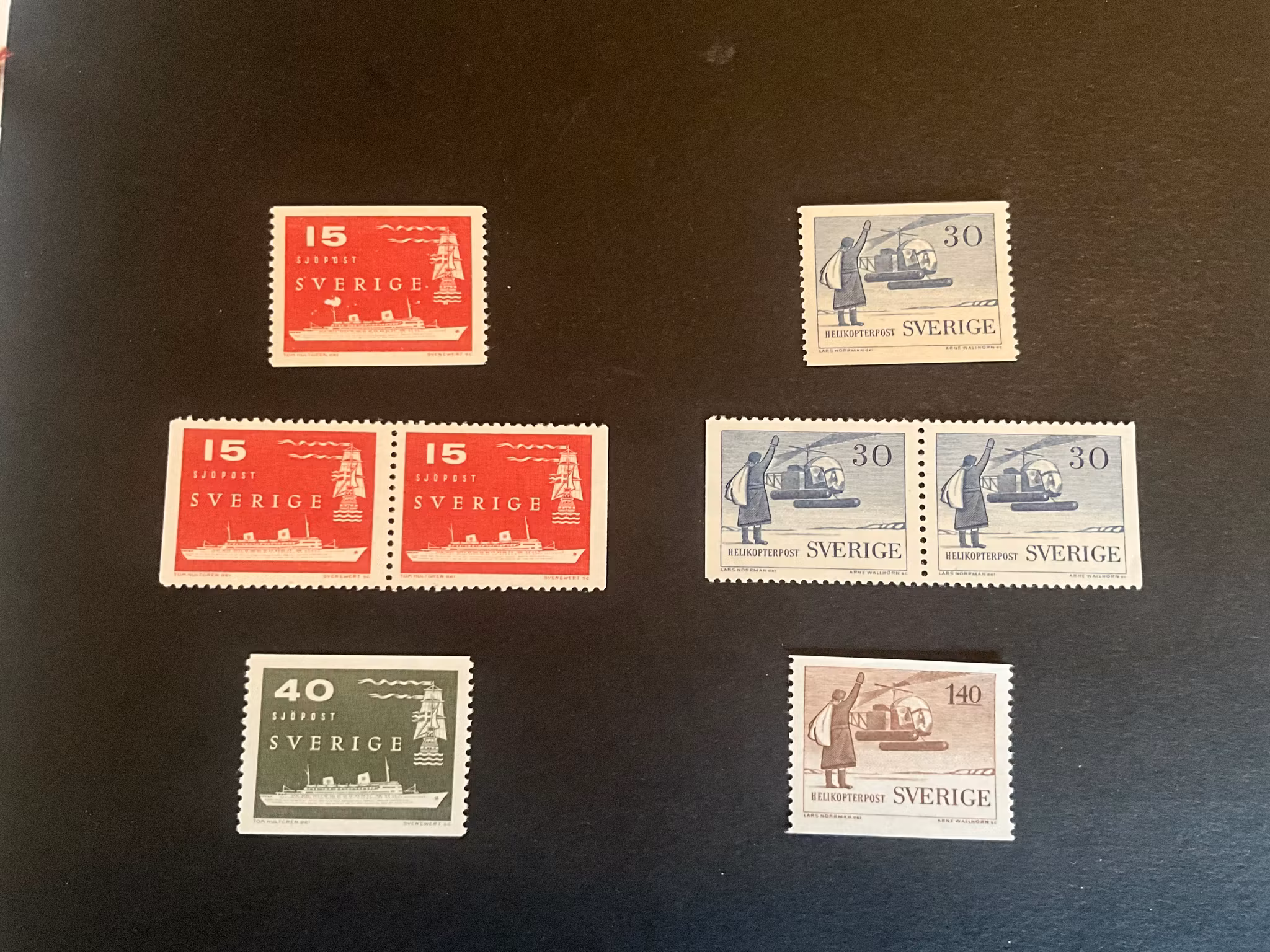 Sjö och helikopterpost facit 488-491 postfrisk serie