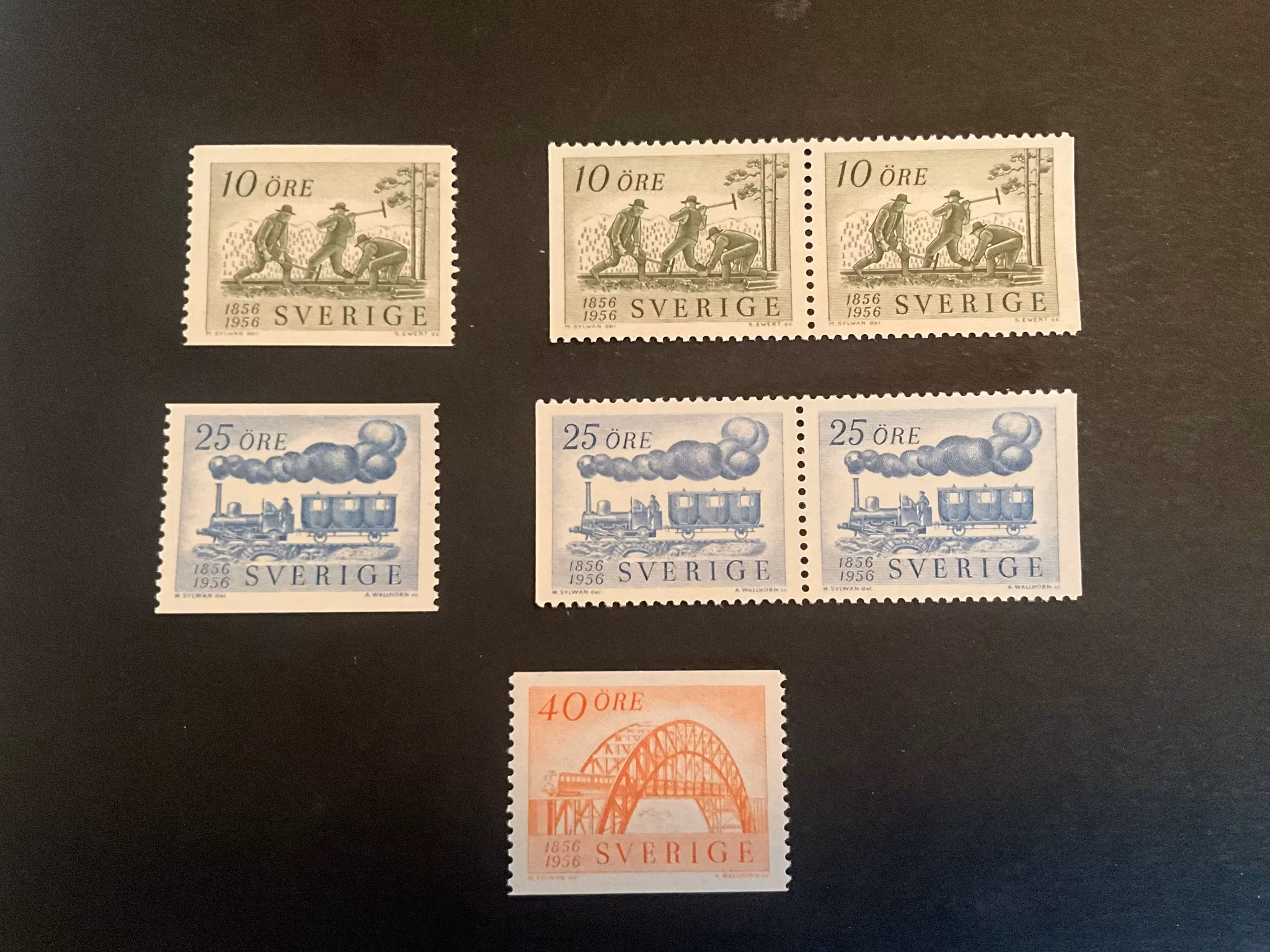 Sveriges järnvägar facit 483-485 postfrisk serie