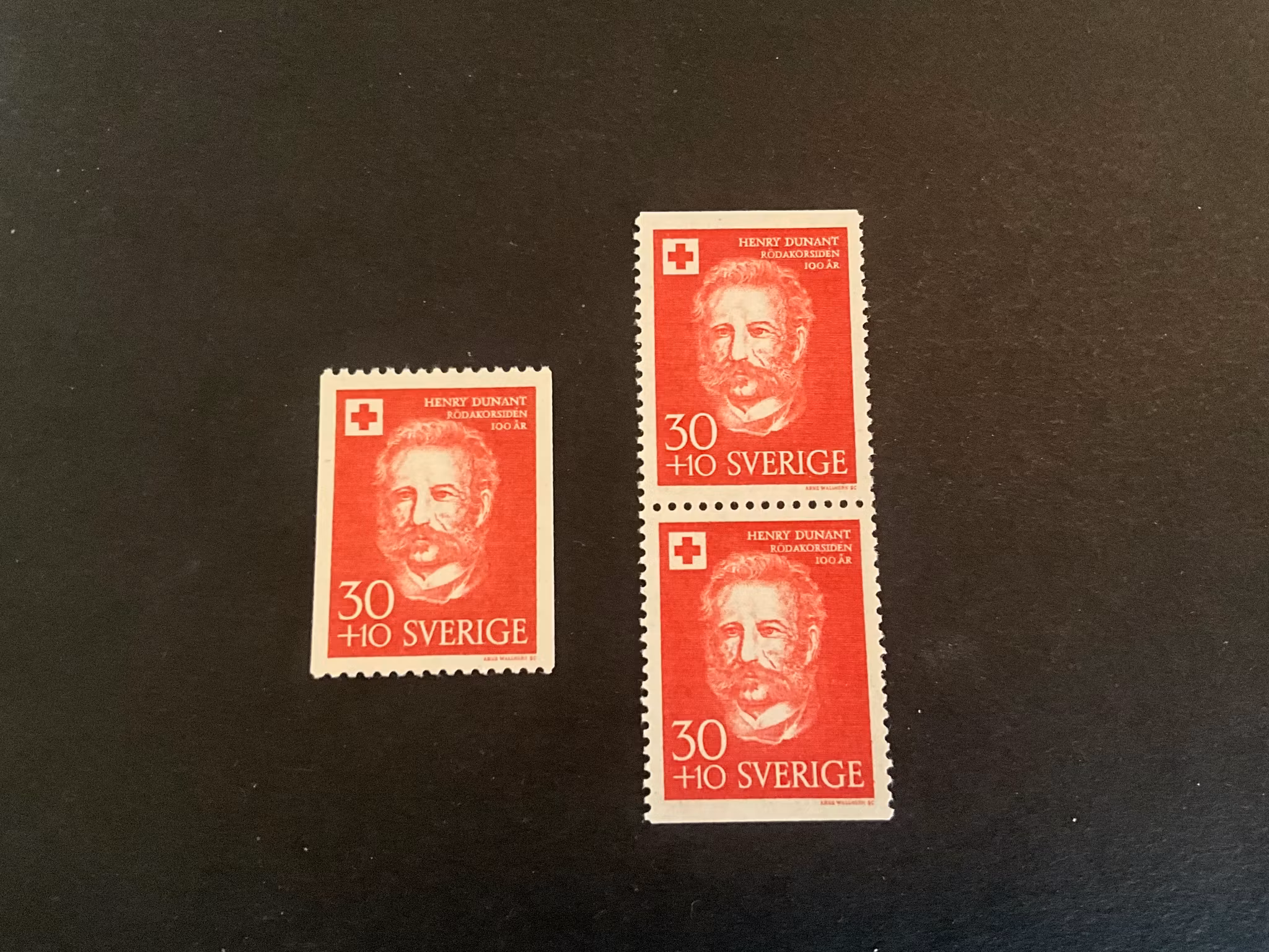 Svenska röda korset facit 502 A och BB postfriska  märken