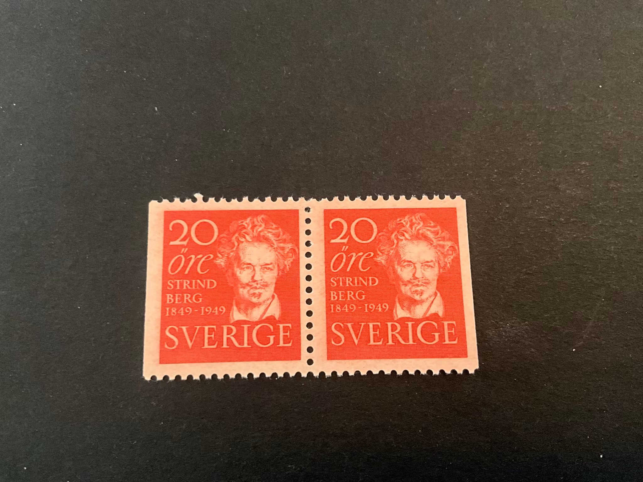 Strindberg facit 385 BB postfriskt par