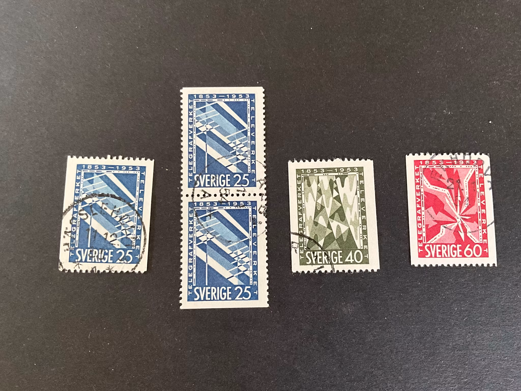 Telegrafverket facit 451-453 stämpkad serie