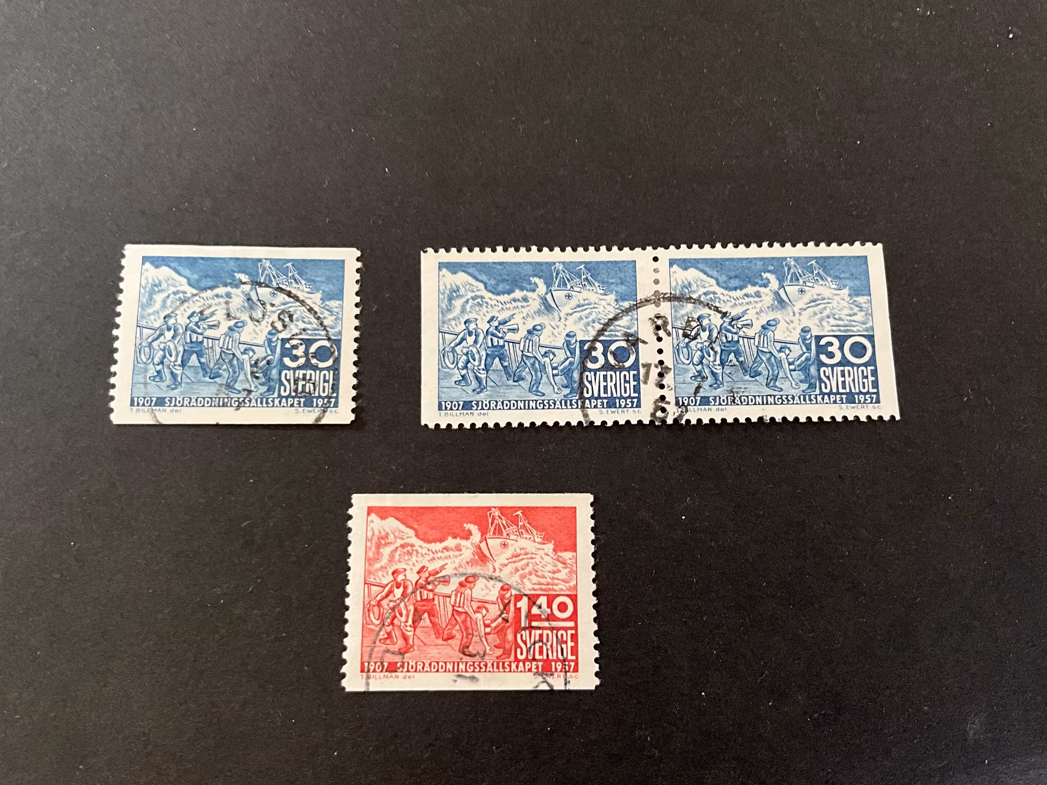 Sjöräddningssällskapet facit 486-487 stämplad serie