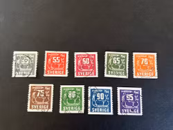Hällristningar facit 458-466 stämplad serie