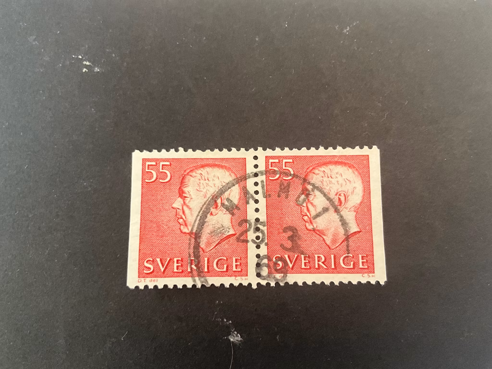 Gustaf VI Adolf facit 433 BB praktstämplat MALMÖ 1