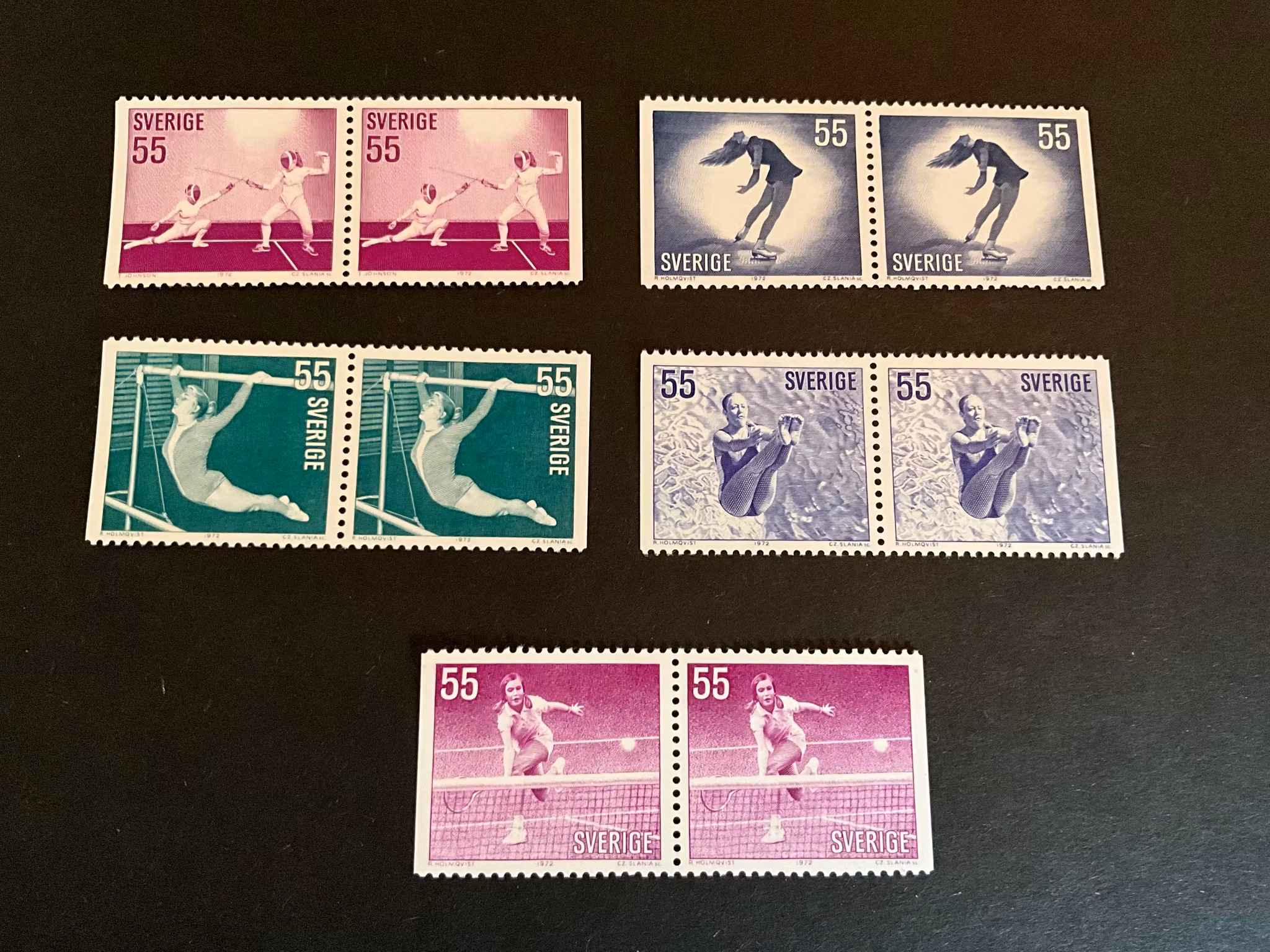 Idrottslickor facit 754-758 BB postfriska par