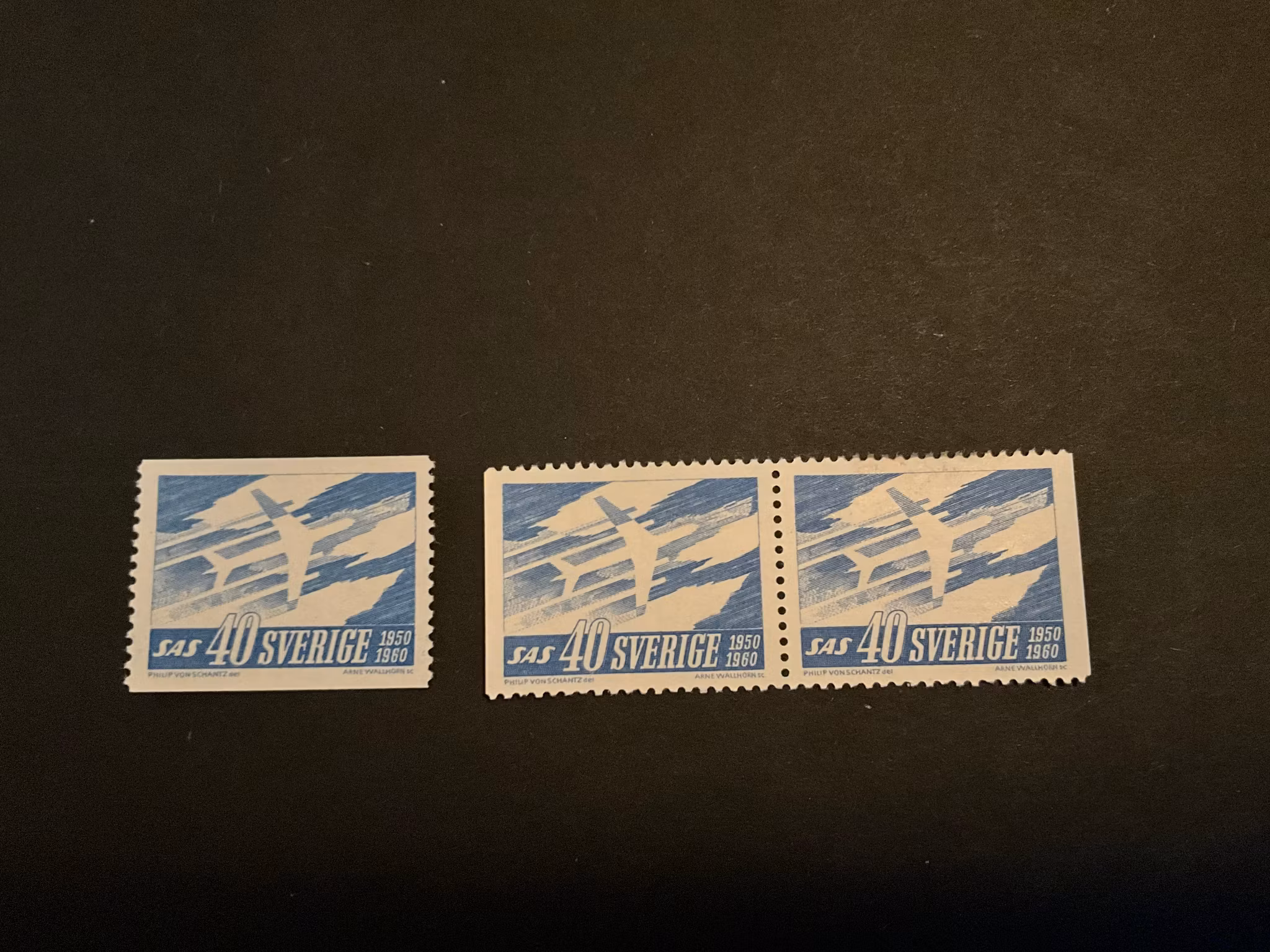 SAS 10 år facit 521 A och BB postfrisk sats
