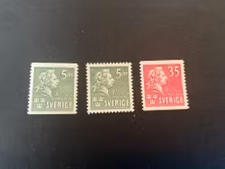 Bellman facit 324 A, 324 C och 325 postfriska märken